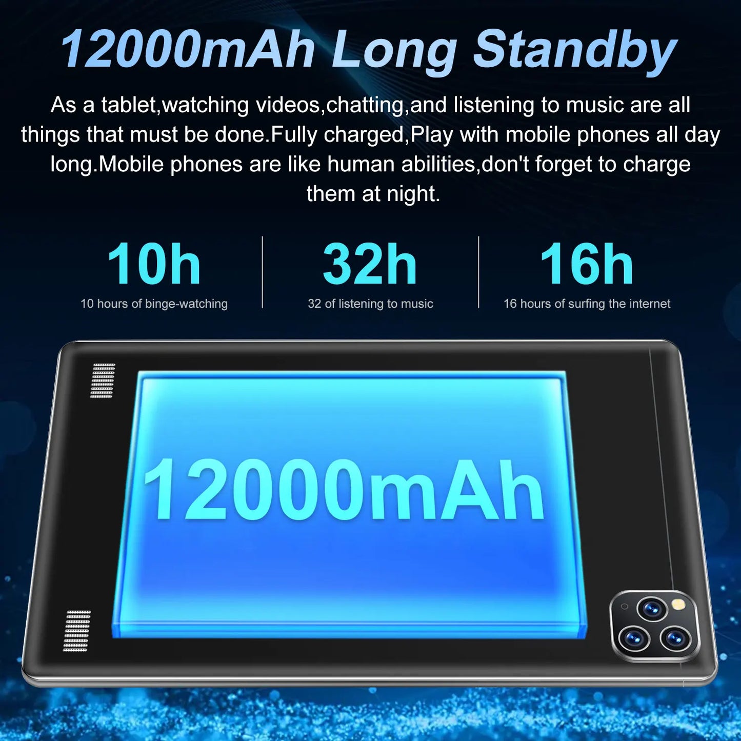 5G Tablet Android 13.0 16GB RAM,1TB ROM Brand New 10.36 Inch Tablet 16MP 32MP 12000mAh 10Core WIFI Bluetooth Network