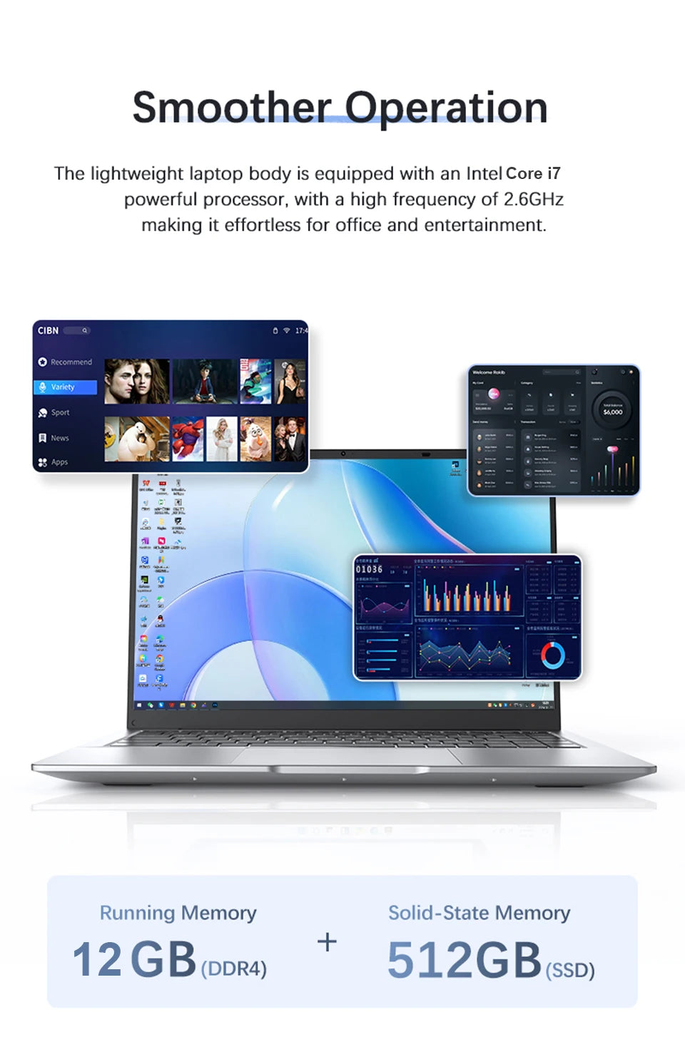 Ultra Slim Windows 11 Laptop Computer 14.1" 12GB RAM 512GB 1TB SSD Intel N4000 Notebook Gamer 1920*1080 Office Study Computer PC