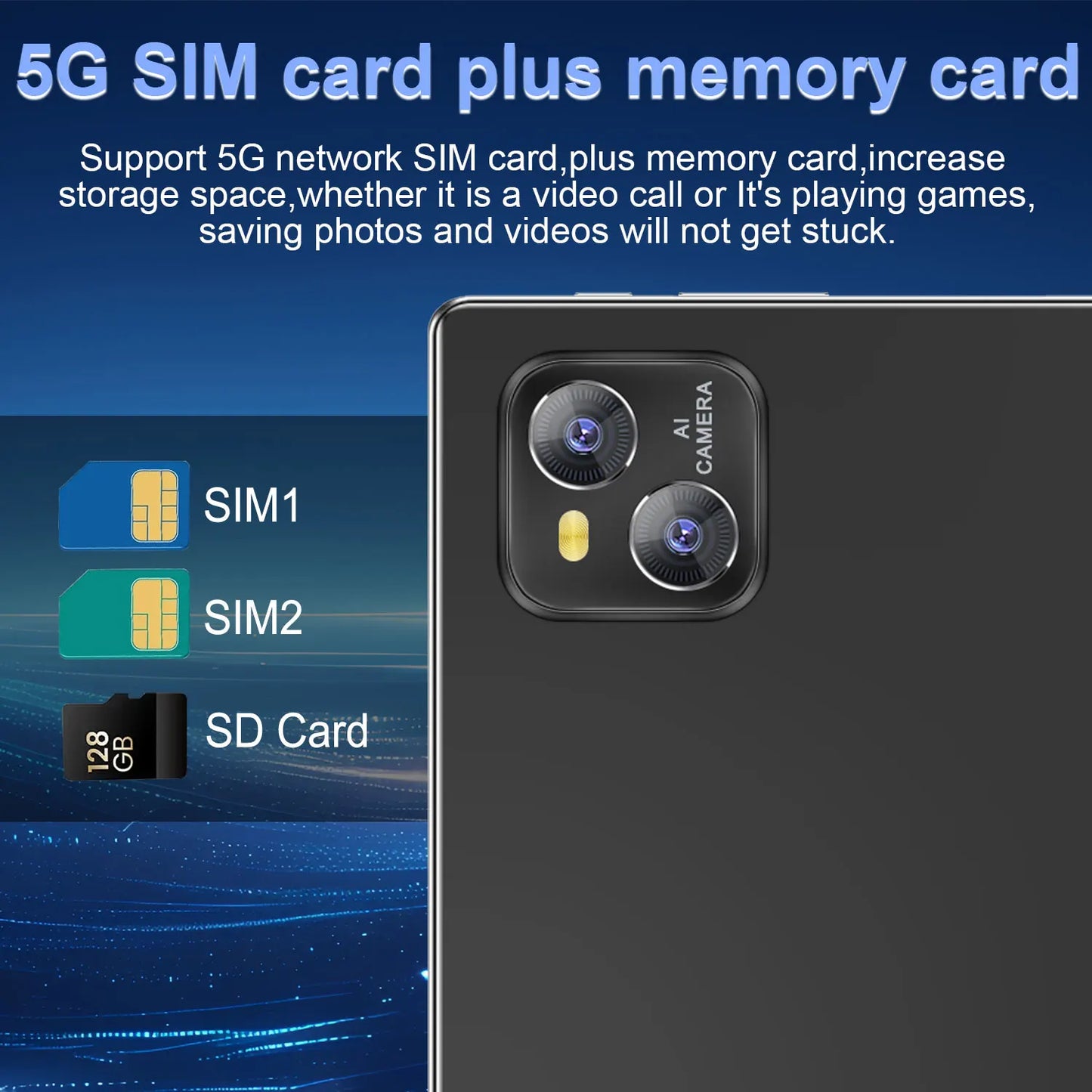 5G Tablet Android 13.0 16GB RAM,1TB ROM Brand New 10.36 Inch Tablet 16MP 32MP 12000mAh 10Core WIFI Bluetooth Network