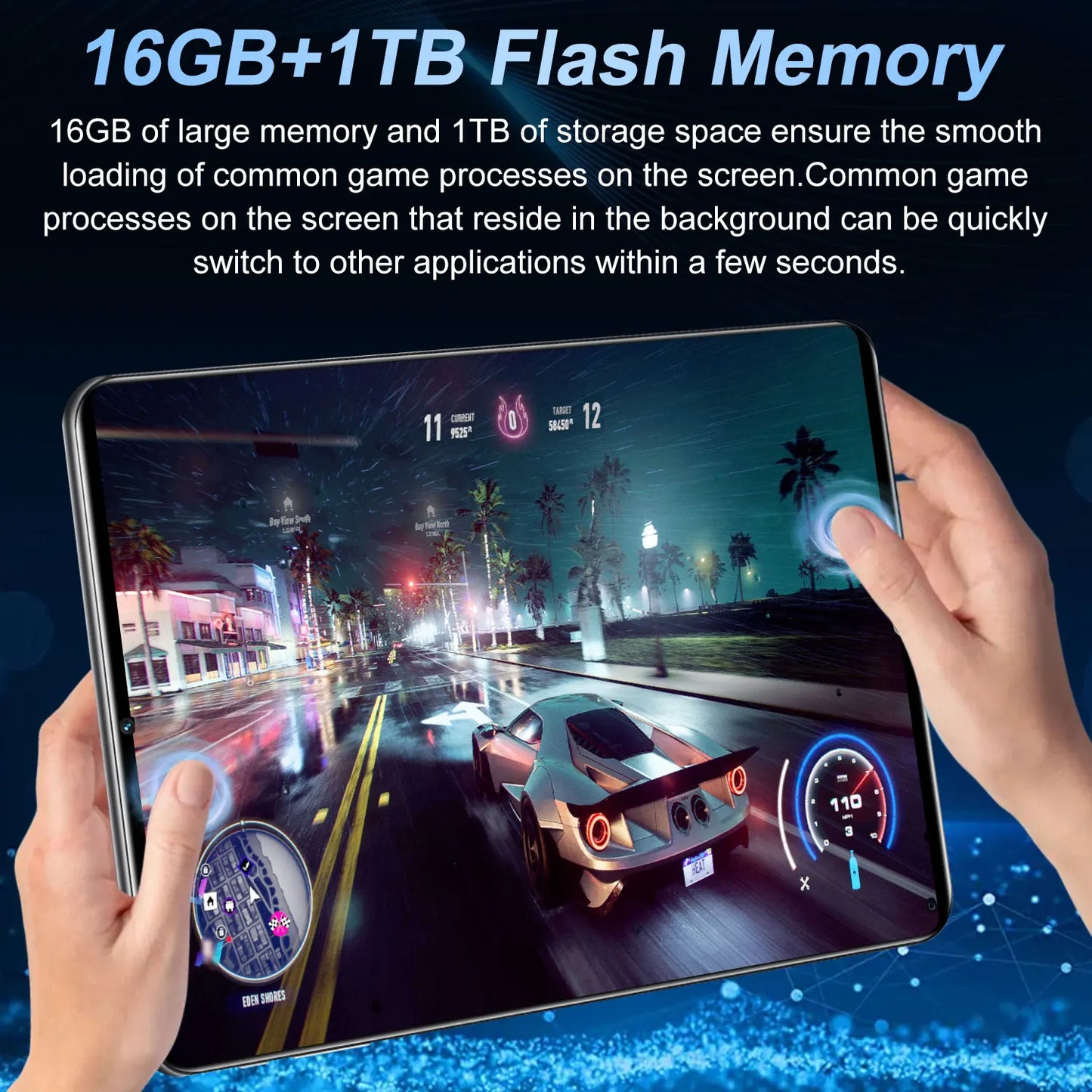 5G Tablet Android 13.0 16GB RAM,1TB ROM Brand New 10.36 Inch Tablet 16MP 32MP 12000mAh 10Core WIFI Bluetooth Network