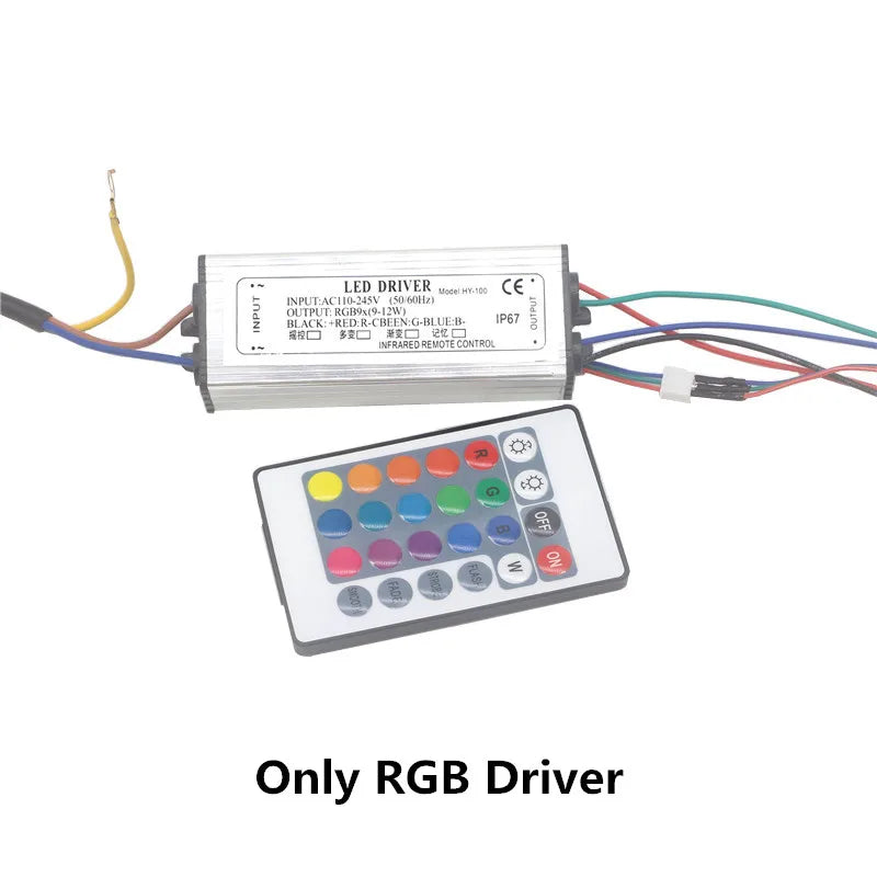 RGB LED Driver With Chip High Power COB LED lamp Beads 10W 20W 30W 50W 100W Lighting Transformers For DIY Floodlight Spot light