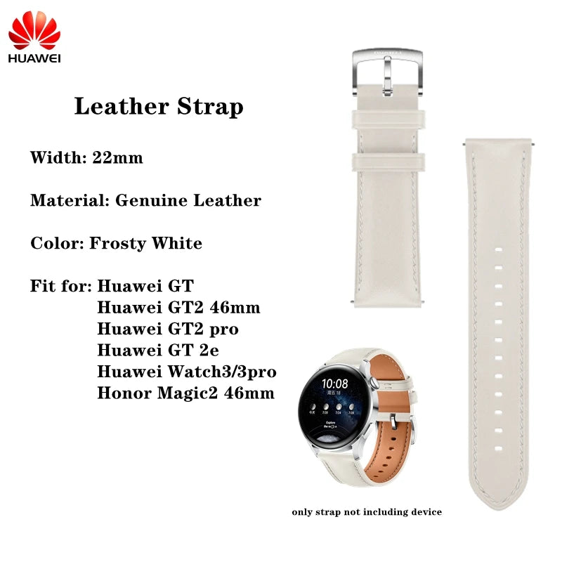 Original Huawei GT2 46mm FKM Rubber Watch Band 22mm Huawei Genuine Leather strap GT Stainless Steel Milanese Wacth Strap