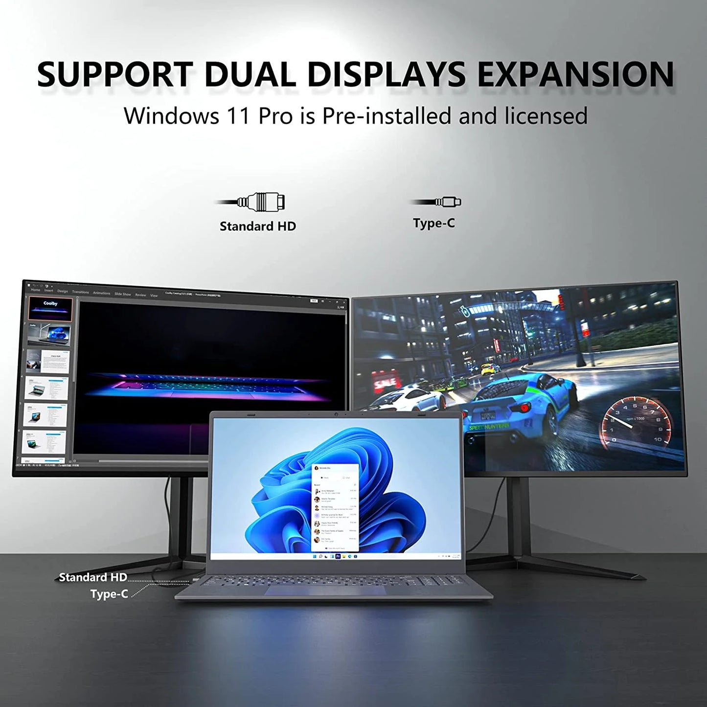New Design 15.6'' Intel N5095 Win11 Laptop Expandable 1TB Cheap Gaming Laptop Personal and Home Laptops