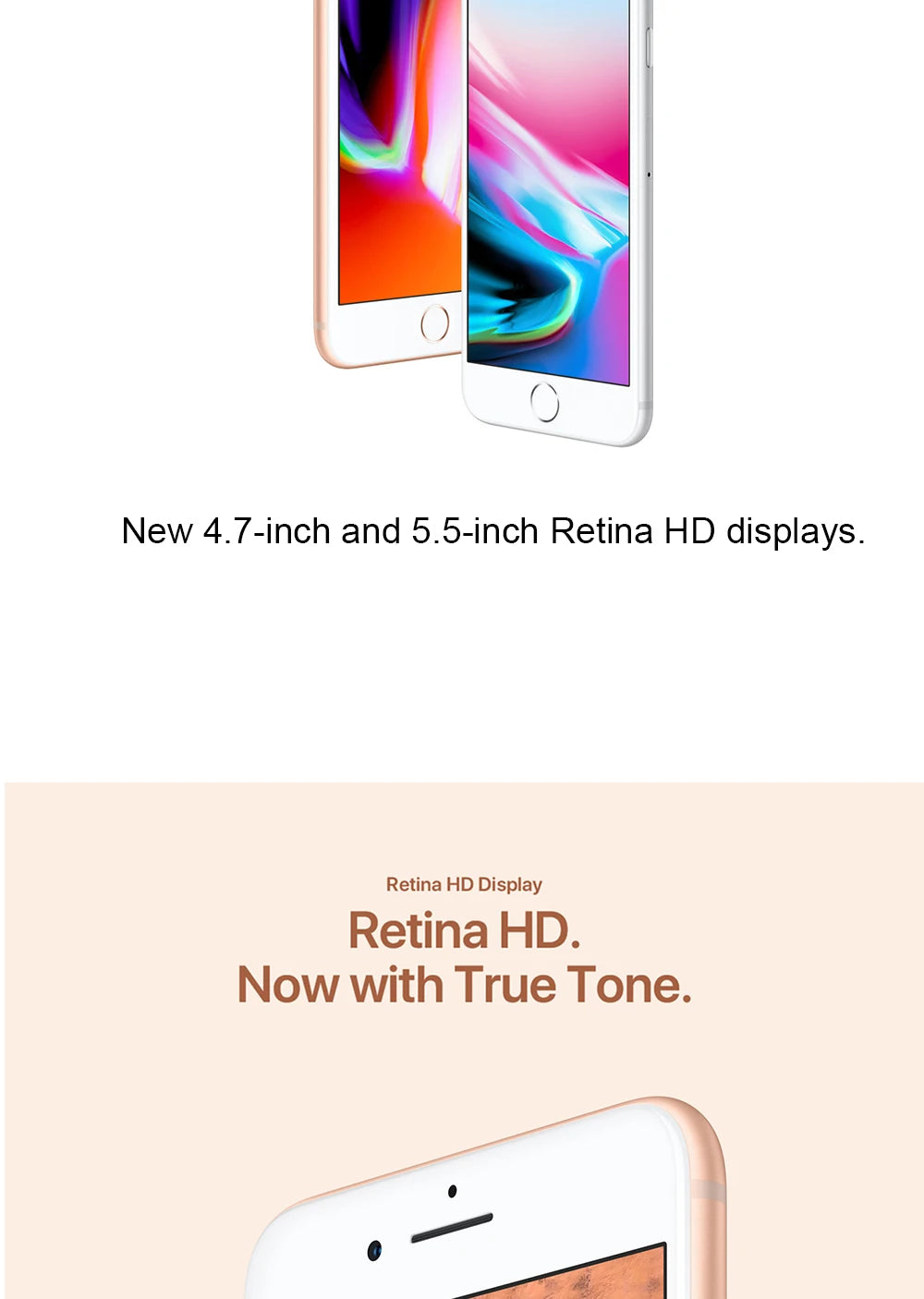 iPhone 8/iPhone8 Plus 8P 4.7'/5.5' Original Retina IPS LCD RAM 3GB ROM 64/256GB Hexa Core 12MP Fingerprint iOS 4G LTE Phone