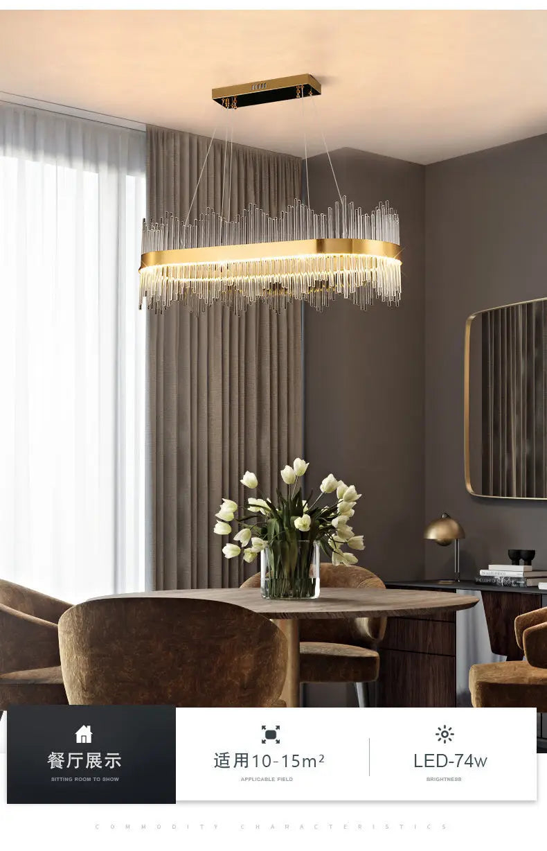 Chandelier Living Room Modern Simple Light Luxury Lighting Dining Room Lamp Hall Pendant Lights Crystal Bedroom Lamp 2025 New