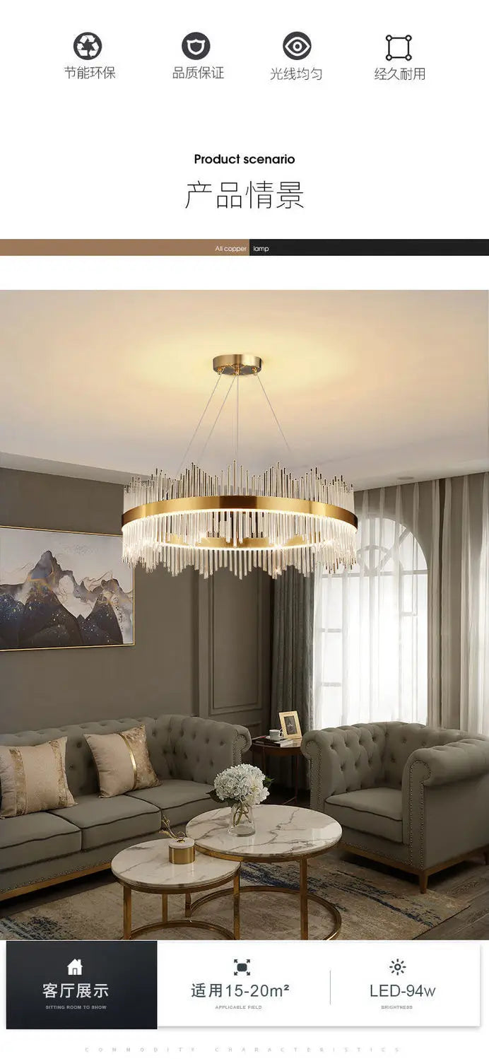 Chandelier Living Room Modern Simple Light Luxury Lighting Dining Room Lamp Hall Pendant Lights Crystal Bedroom Lamp 2025 New