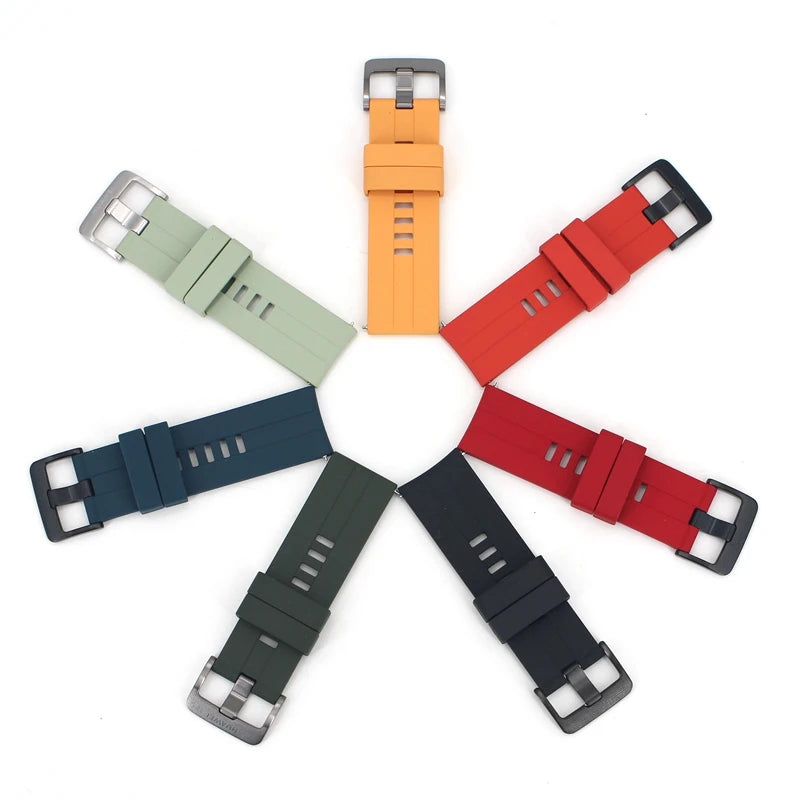 Original Huawei GT2 46mm FKM Rubber Watch Band 22mm Huawei Genuine Leather strap GT Stainless Steel Milanese Wacth Strap
