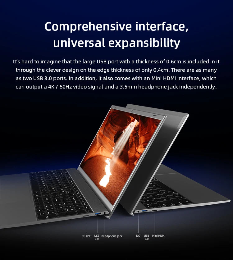 Intel Pentium Processor J3710 2M Cache Dual SSD DDR3 8GB 512GB Student Laptop Laptop I3