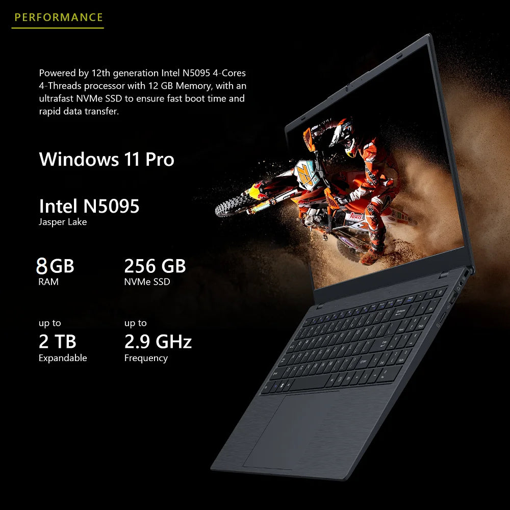 15.6 Inch Laptop 5000mAH Large Capacity 16GB 512GB SSD Laptops Brand New Personal and Home Laptops