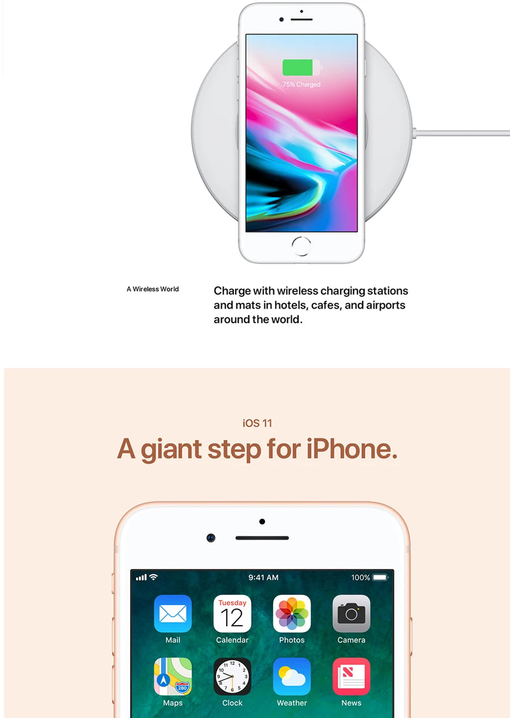 iPhone 8/iPhone8 Plus 8P 4.7'/5.5' Original Retina IPS LCD RAM 3GB ROM 64/256GB Hexa Core 12MP Fingerprint iOS 4G LTE Phone