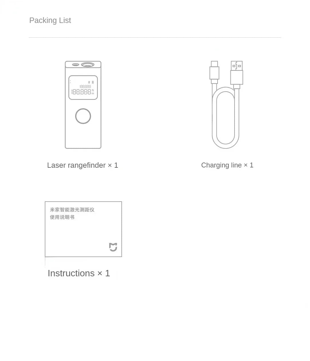 Xiaomi Mijia Smart Laser Range Finder Tape Measure Work with Mi Home APP Indoor Rangefinder Distance Meter Digital Device Tools