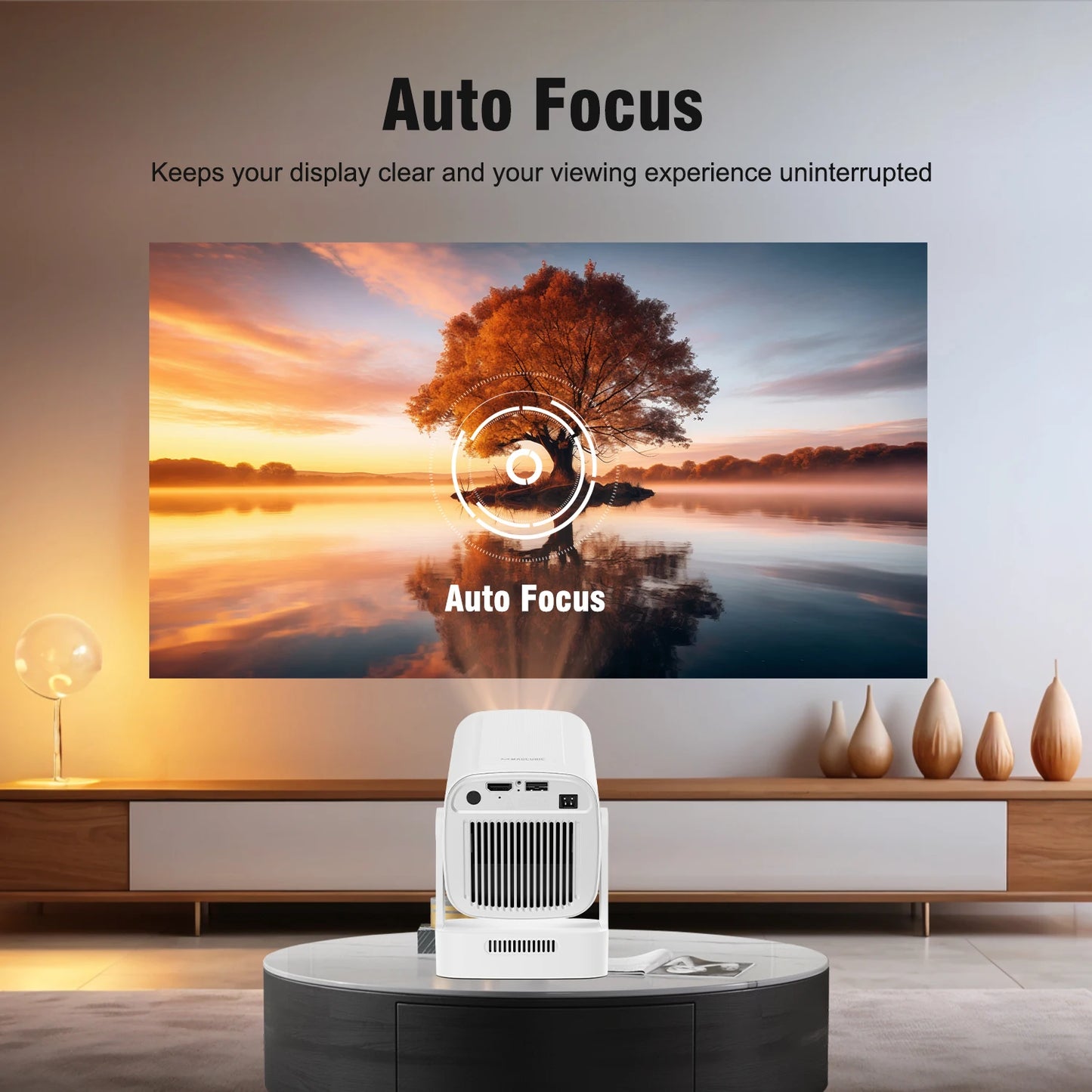 Magcubic HY310 Android 11 Projector 4K Native 1080P Auto Focus 330ANSI Dual Wifi with Air Mouse Voice Assistant Built Speaker