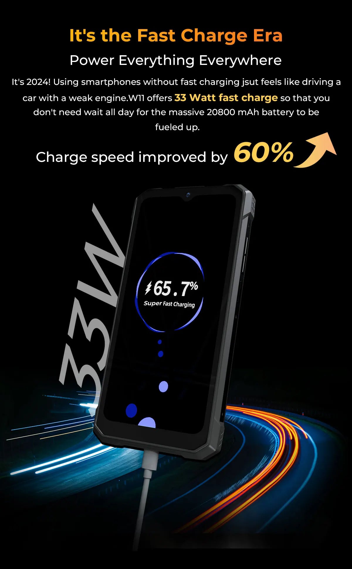 HOTWAV W11,12GB+256GB,Rugged,20800 мАч,280LM Flashlight,NFC,33W Fast Charging,24MP Night Camera,Global Version
