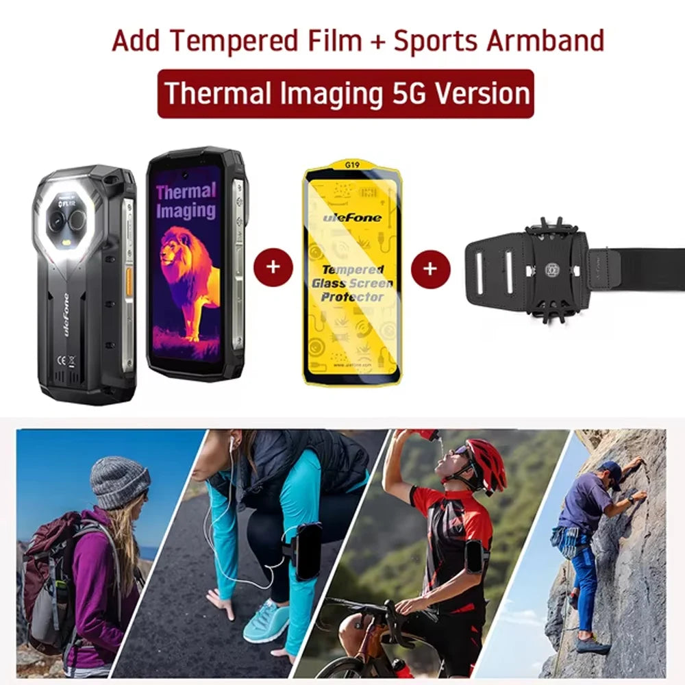 Ulefone Armor Mini 20T Pro 5G Rugged Thermal lmaging By FLIR® 16GB+256GB 4.7" Display LED Light Android 14 6200mAh 33W Global