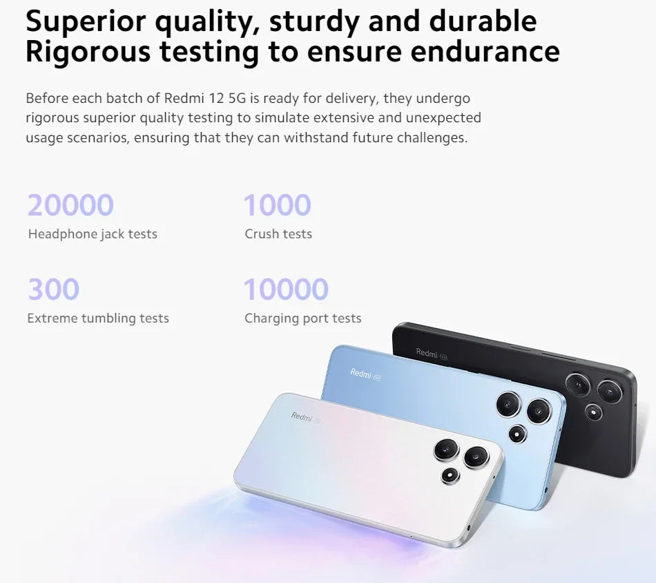 Global Rom Original Xiaomi Redmi 12 5G 5000mAh Battery Snapdragon 4 Gen2 SmartPhone 50MP Quad Camera 6.79 inch Screen LCD phone