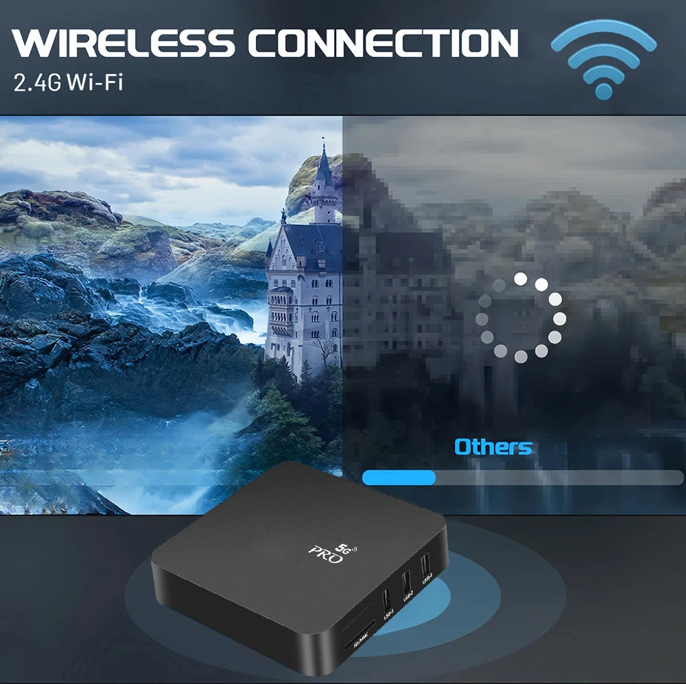 Global Version 2024 Android 10 Smart TV Box Home Theater TV Set-top Box 4K HDR10 2.4G WIFI YouTube Streaming Media Player