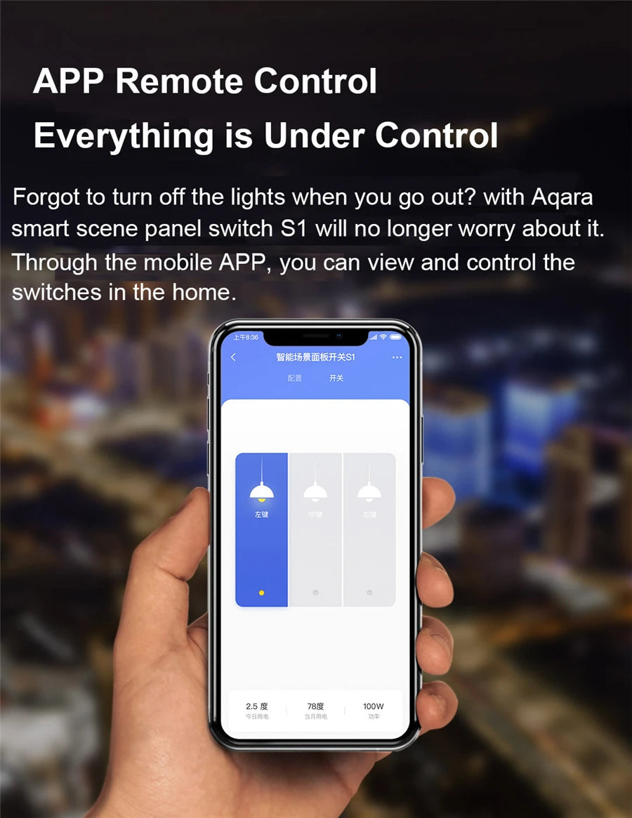 Aqara Smart Scene panel Switch S1 3.95 inch Touch Screen Voice Light Control AI Gesture Recognition For HomeK Aqara Home App