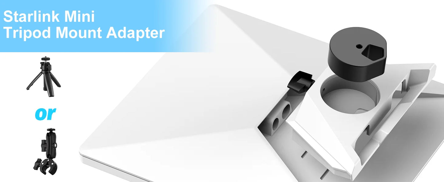Starlink Mini Tripod Adapter with Ball Head - Aluminum Alloy Adapter Compatible with Starlink Mini 1/4"-20 and 3/8"-16 Adapters