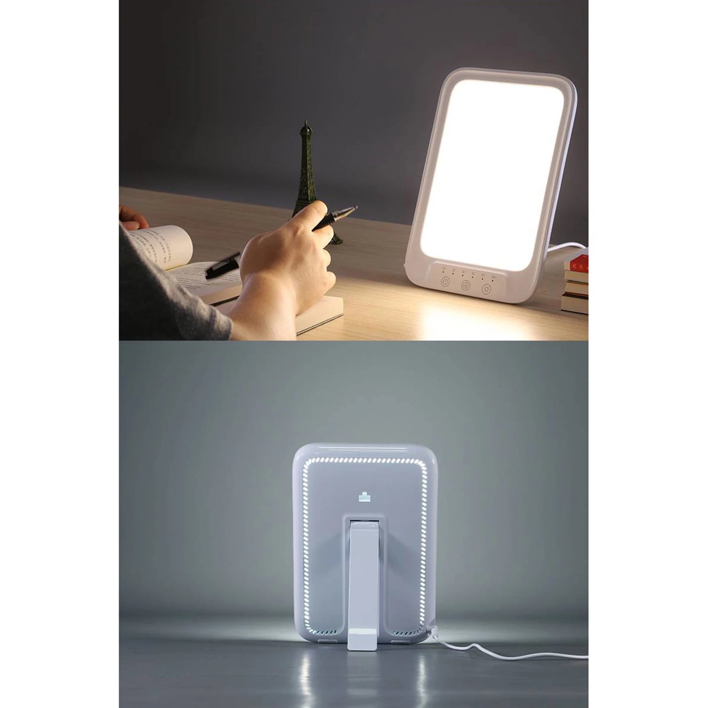 LED Daylight Lamp Cool & Warm Light Therapy Lamp Against Depression 3 Light Colours 5 Brightness Levels Touch Control Daylight