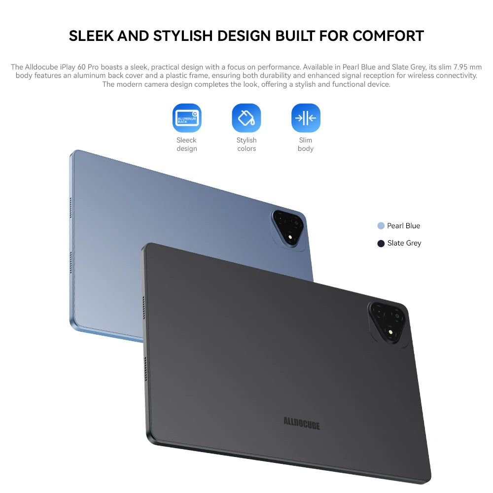 Alldocube iplay 60 pro 11 inch Tablet 6GB+6GB RAM 128GB ROM Android 14 Helio G99 4G LTE+Wi-Fi 90Hz Display 4 Speakers