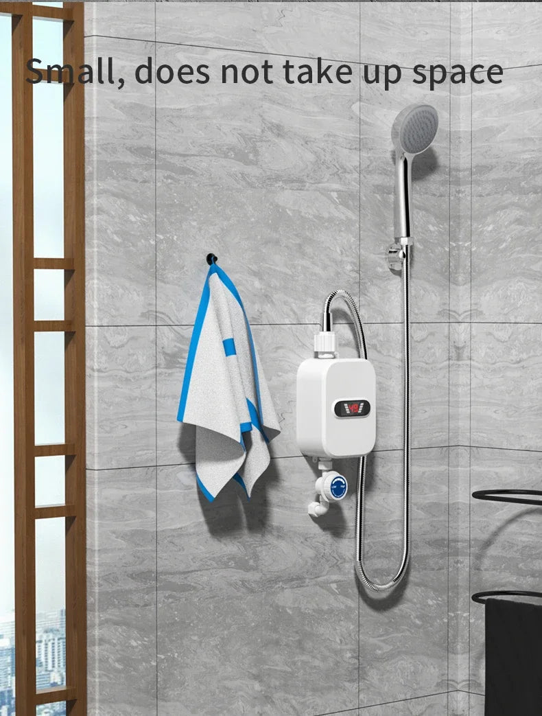 3500W Electric Mini Instant Hot Water Heater Bathroom Faucet Tap Heating 3 Seconds Instant Water Heater Shower Head Set