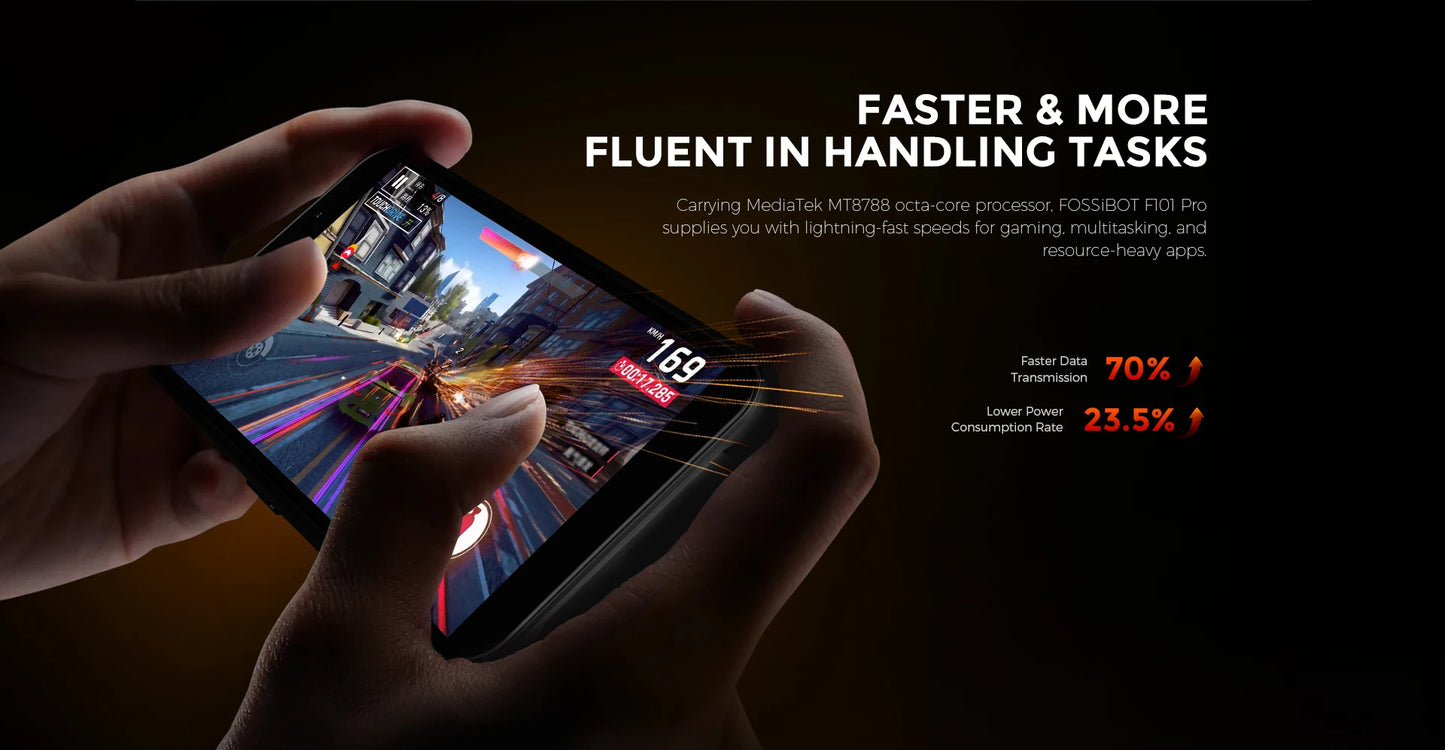 FOSSiBOT F101 PRO Smartphone 8GB 128GB 18W Fast Charge Mobile Phone 8GB 128GB 10600mAh Battery Android 13 Cellphone NFC