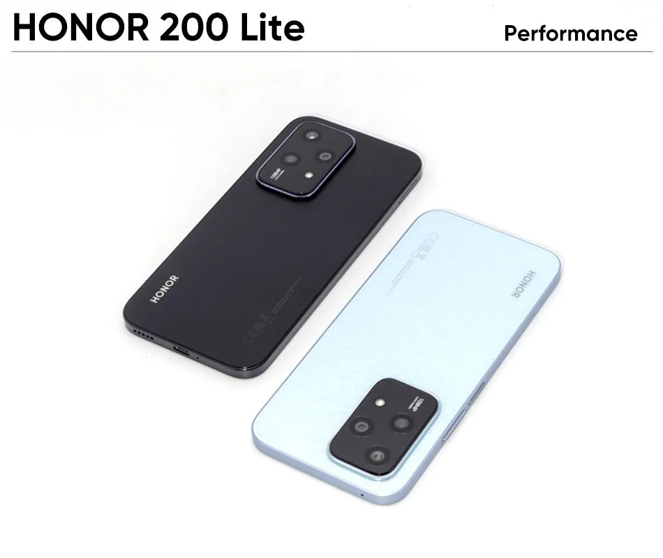 2024 Global Version HONOR 200 Lite 256GB ROM 5G Smartphone Mediatek Dimensity 6080 6.7'' 90Hz AMOLED Display 108MP Main Camera
