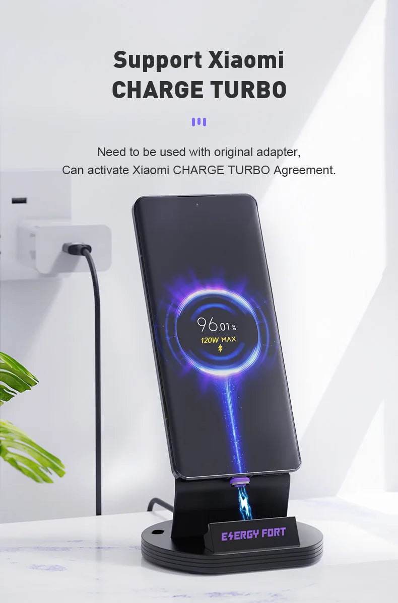 For Xiaomi PD120W Magnetic Fast Charging Base Wireless Charger Stand Desk Charging Station for Xiaomi14/14pro Redmi k70 Huawei
