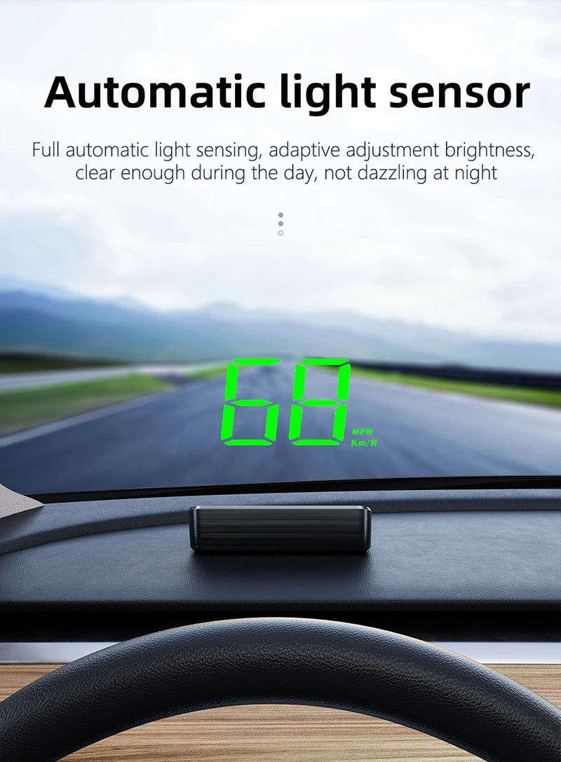 Xiaomi New Car Speedometer HUD Head Up Display Digital Speed Mete GPS Compass Multifunctional Automatic Car Windshield Projector