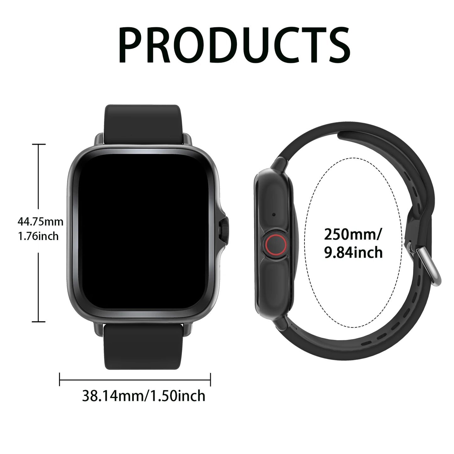 Smart watch, wireless calling /dial, multi -Sport mode, calling reminder and rejection, SMS reminder, for iPhone/Andriod