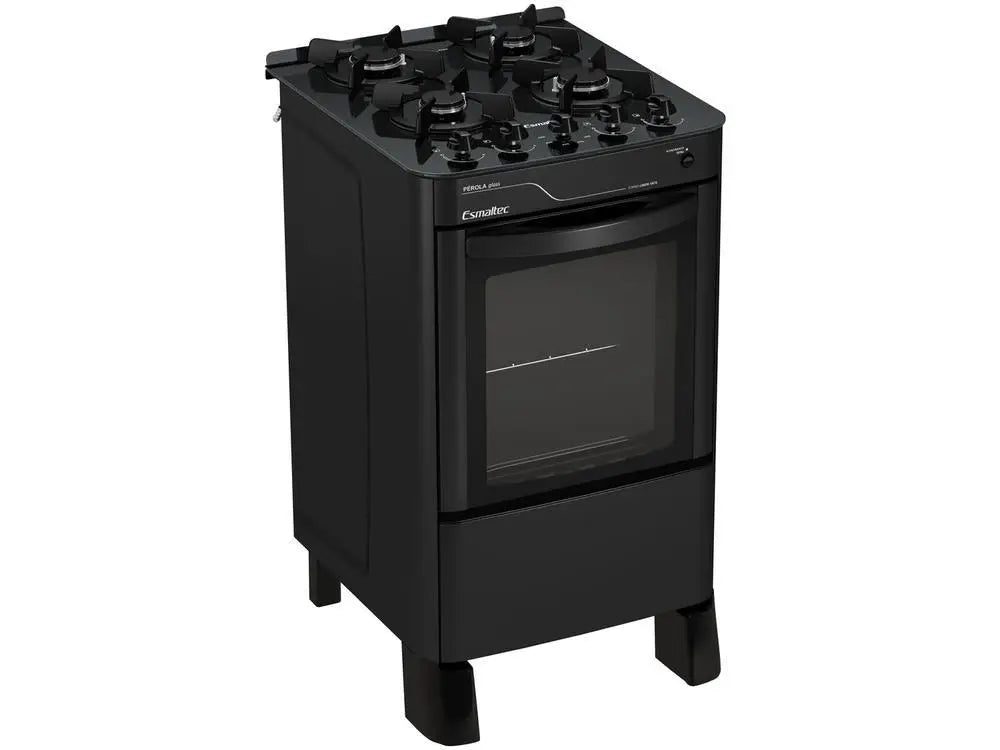 4 Stove Table Mills Esmaltec Black Glass Pearl Glass Table 4115 - Bivolt
