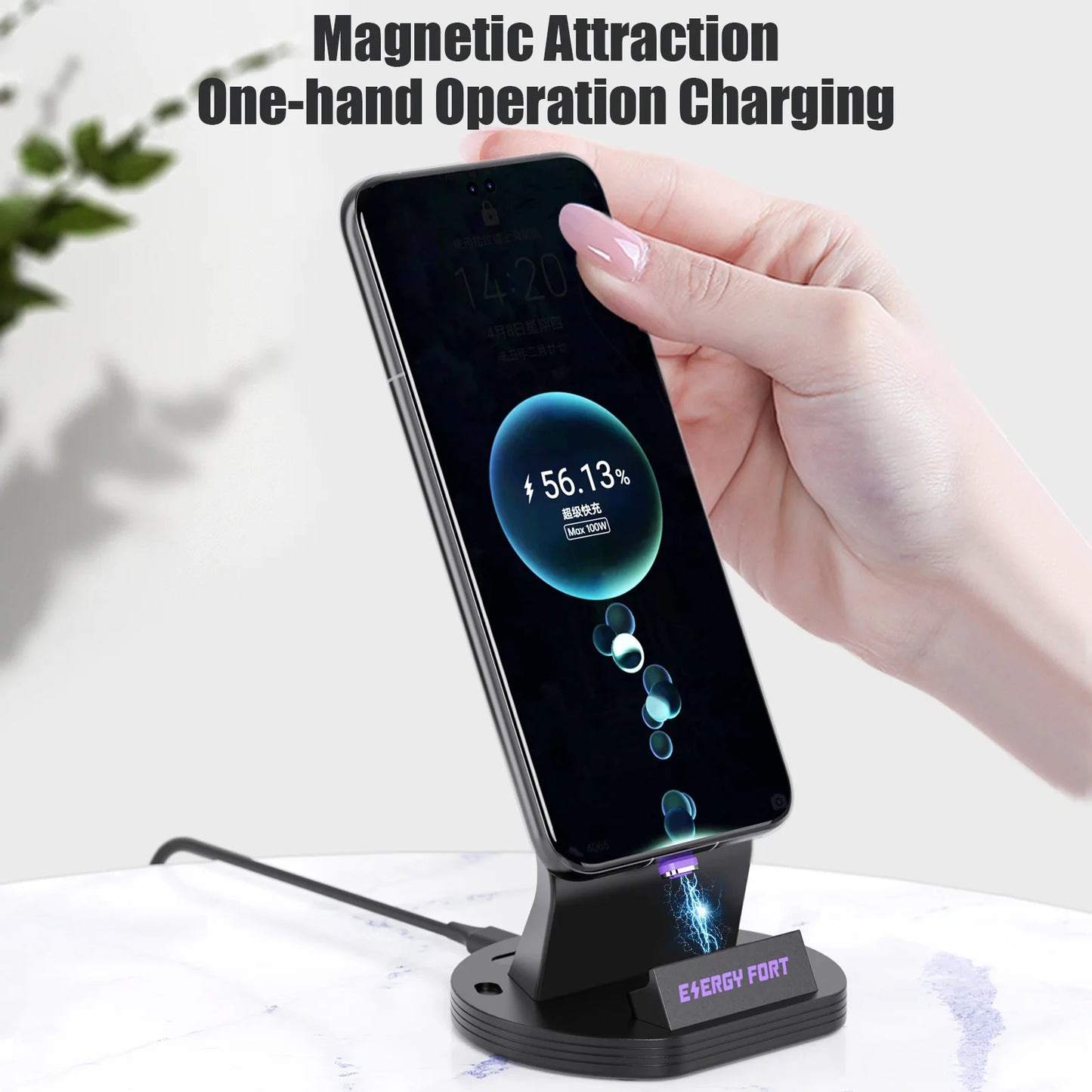For Xiaomi PD120W Magnetic Fast Charging Base Wireless Charger Stand Desk Charging Station for Xiaomi14/14pro Redmi k70 Huawei
