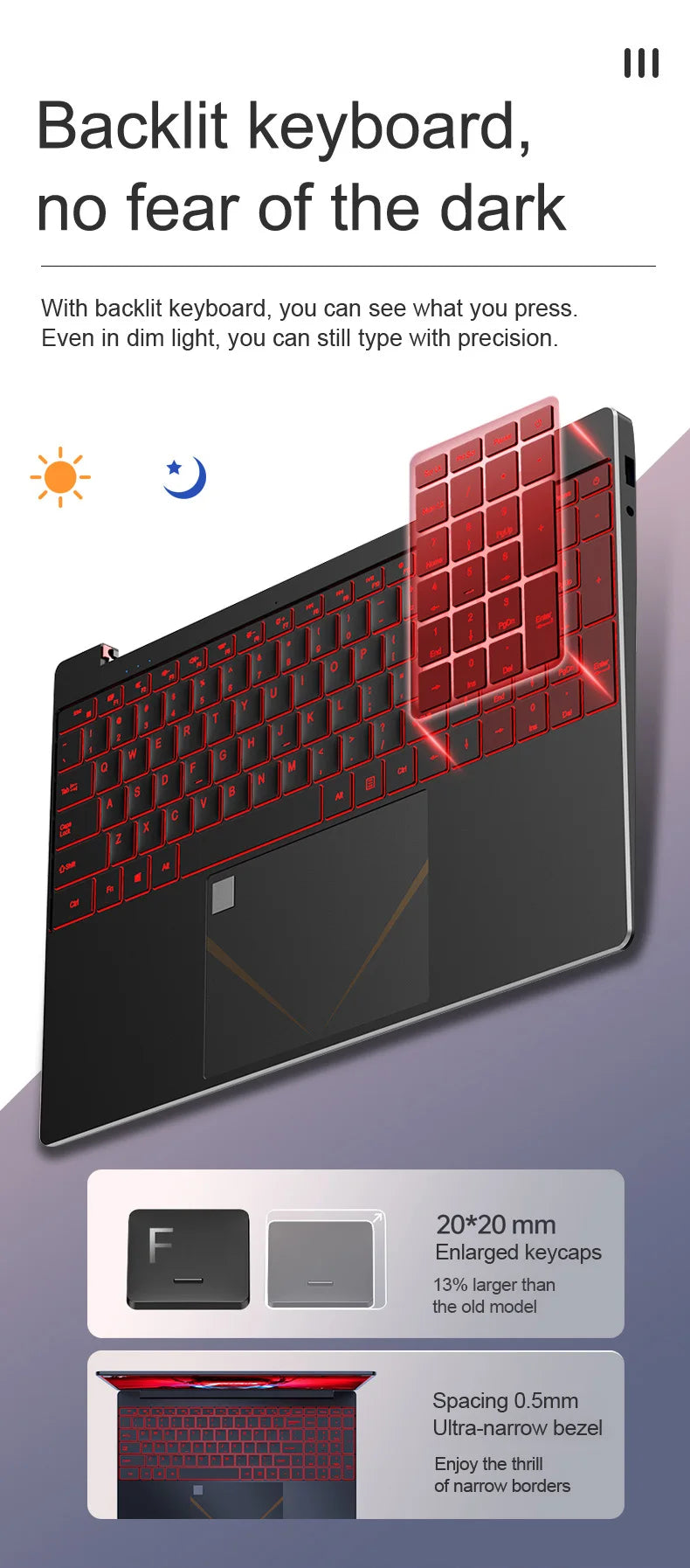 15.6" PA156 Laptop Computer Win11 Intel N5095 16G 128G/256G/512G Notebook Netbook Backlit Keyboard WIFI HD BT4.0 USB3.0 3.0MP