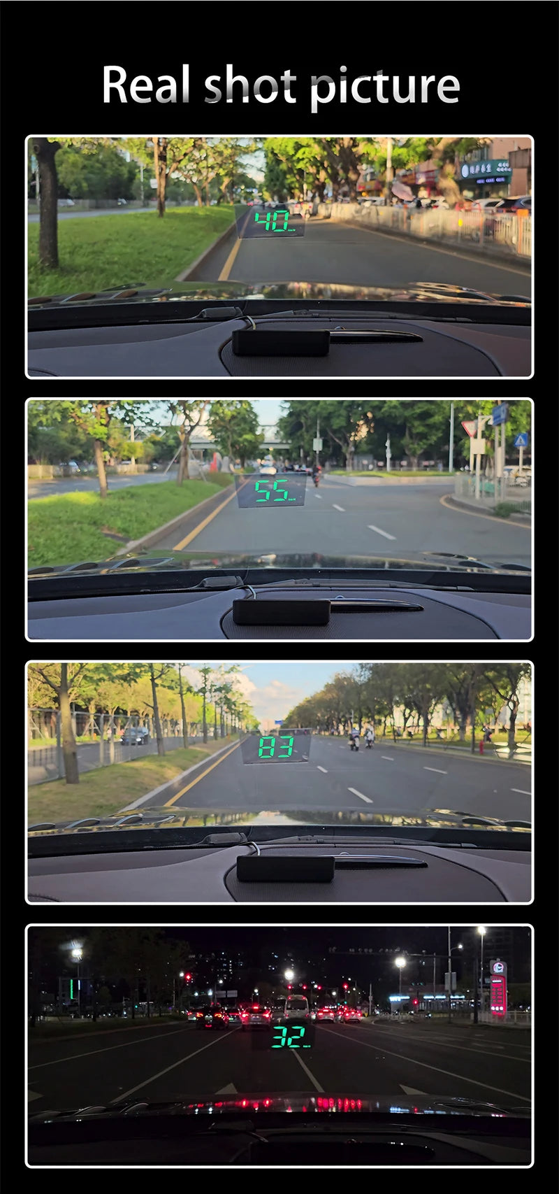 Xiaomi New Car Speedometer HUD Head Up Display Digital Speed Mete GPS Compass Multifunctional Automatic Car Windshield Projector