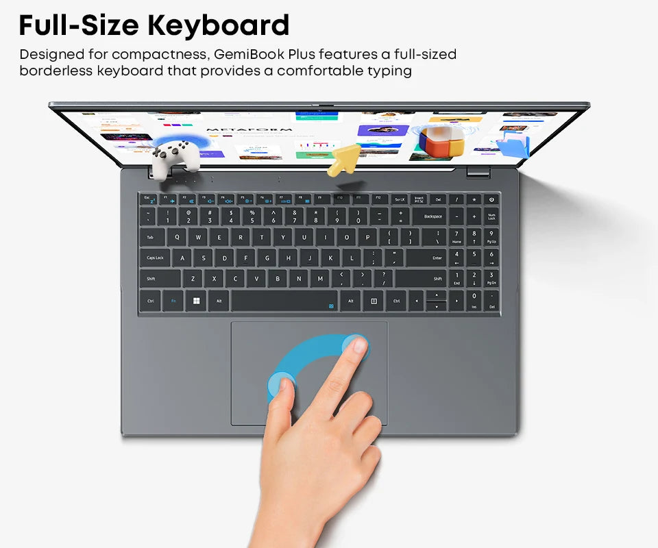 CHUWI GemiBook Plus Laptop 15.6'' FHD 1920 * 1080 16GB LPDDR5 512GB SSD Intel Alder Lake N100 WiFi 6 Windows 11 Laptops