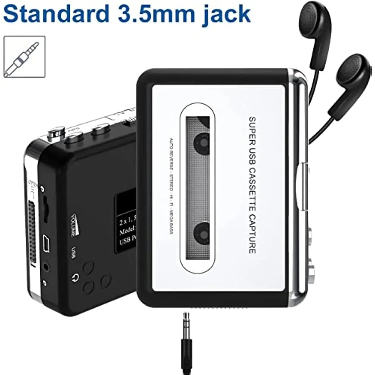 Walkman Cassette Player to MP3 CD Converter Audio Music Player Compatible with Laptop PC Computer Convert Cassette to Digital