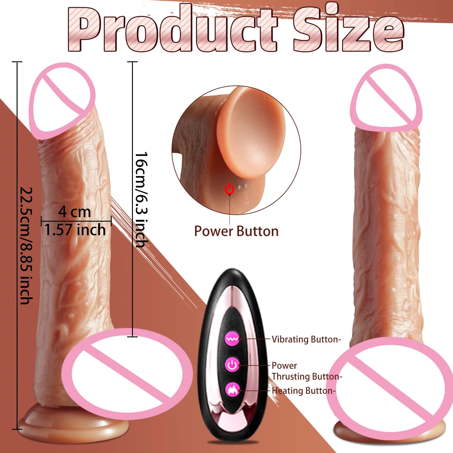 Realistic Dildo Vibrator Big Penis Penetration Anal Adult Sex Toys For Anal Vibration Heating Dick Dildos For Women Masturbation