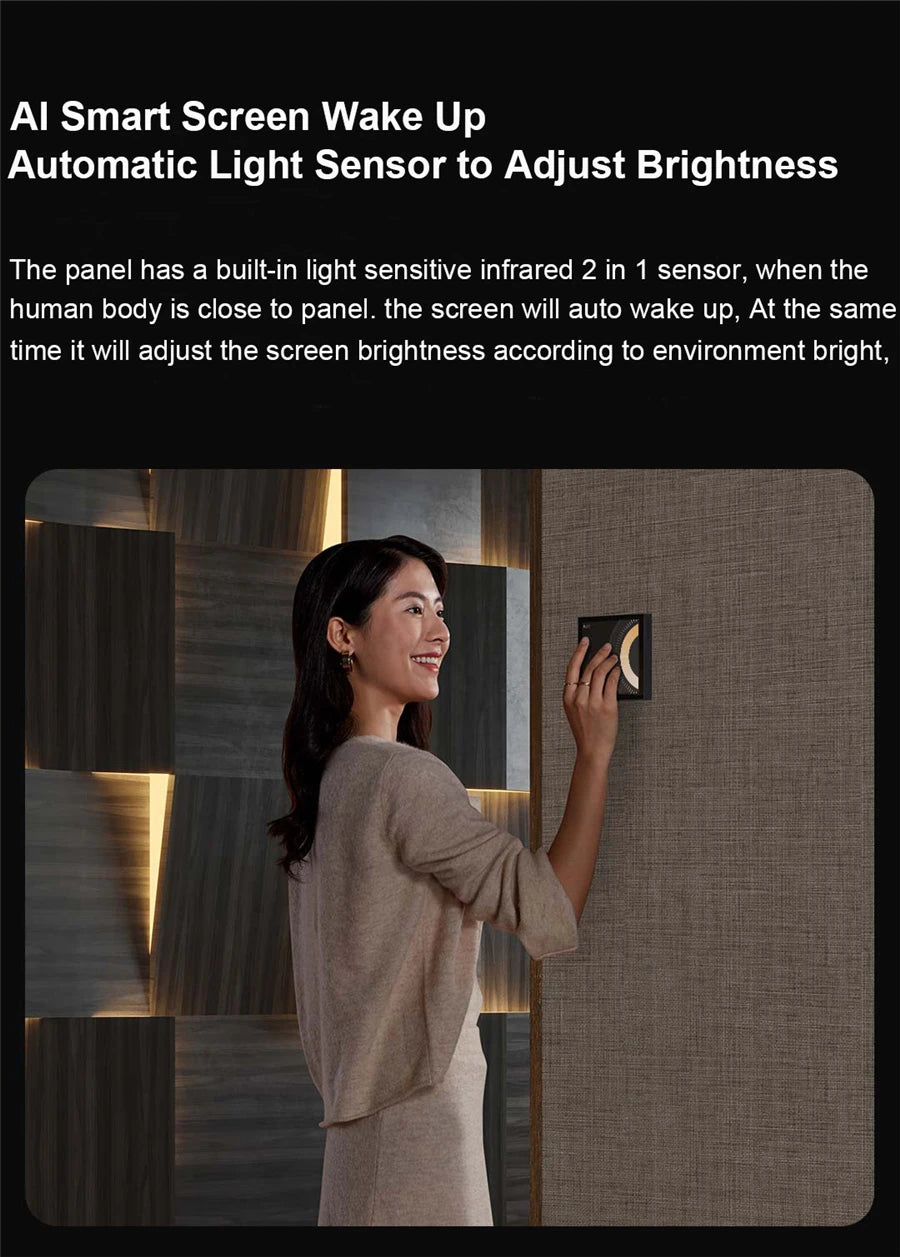 Aqara Smart Scene panel Switch S1 3.95 inch Touch Screen Voice Light Control AI Gesture Recognition For HomeK Aqara Home App