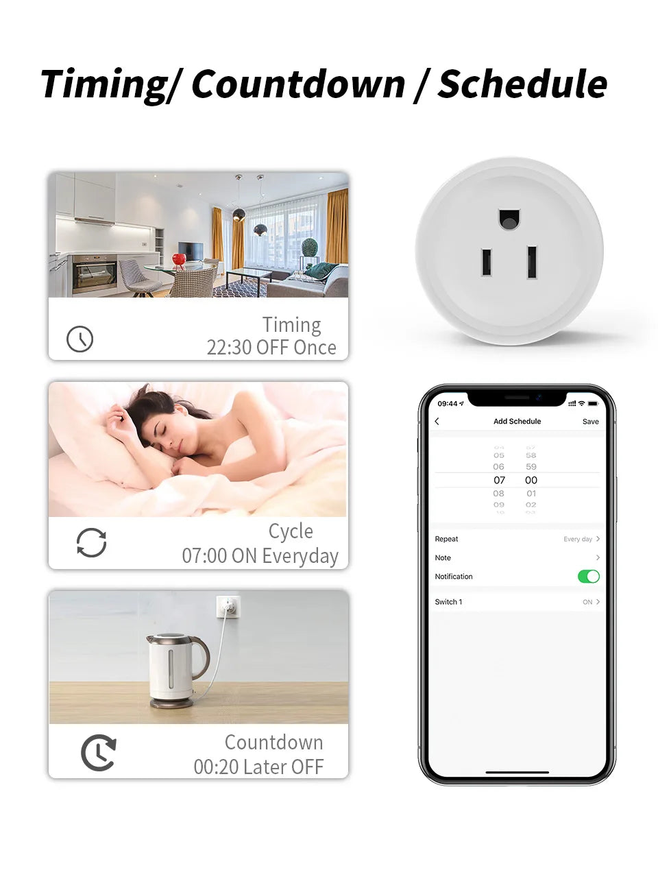 Tuya WIFI Smart Socket US Plug 10A 16A wifi Outlet 220V Power Socket Remote Control Works With Alexa Google Home Appliances 110V