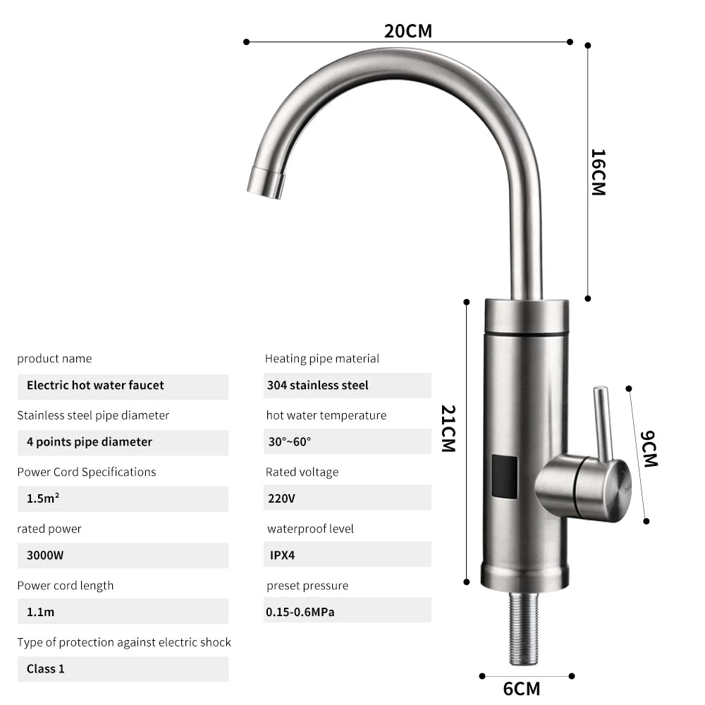 saengQ Electric Water Faucet Instant Water Heater Kitchen Hot Faucet Heater 220V Heating Faucet Instantaneous Heaters
