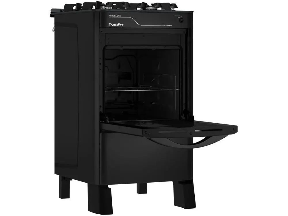 4 Stove Table Mills Esmaltec Black Glass Pearl Glass Table 4115 - Bivolt