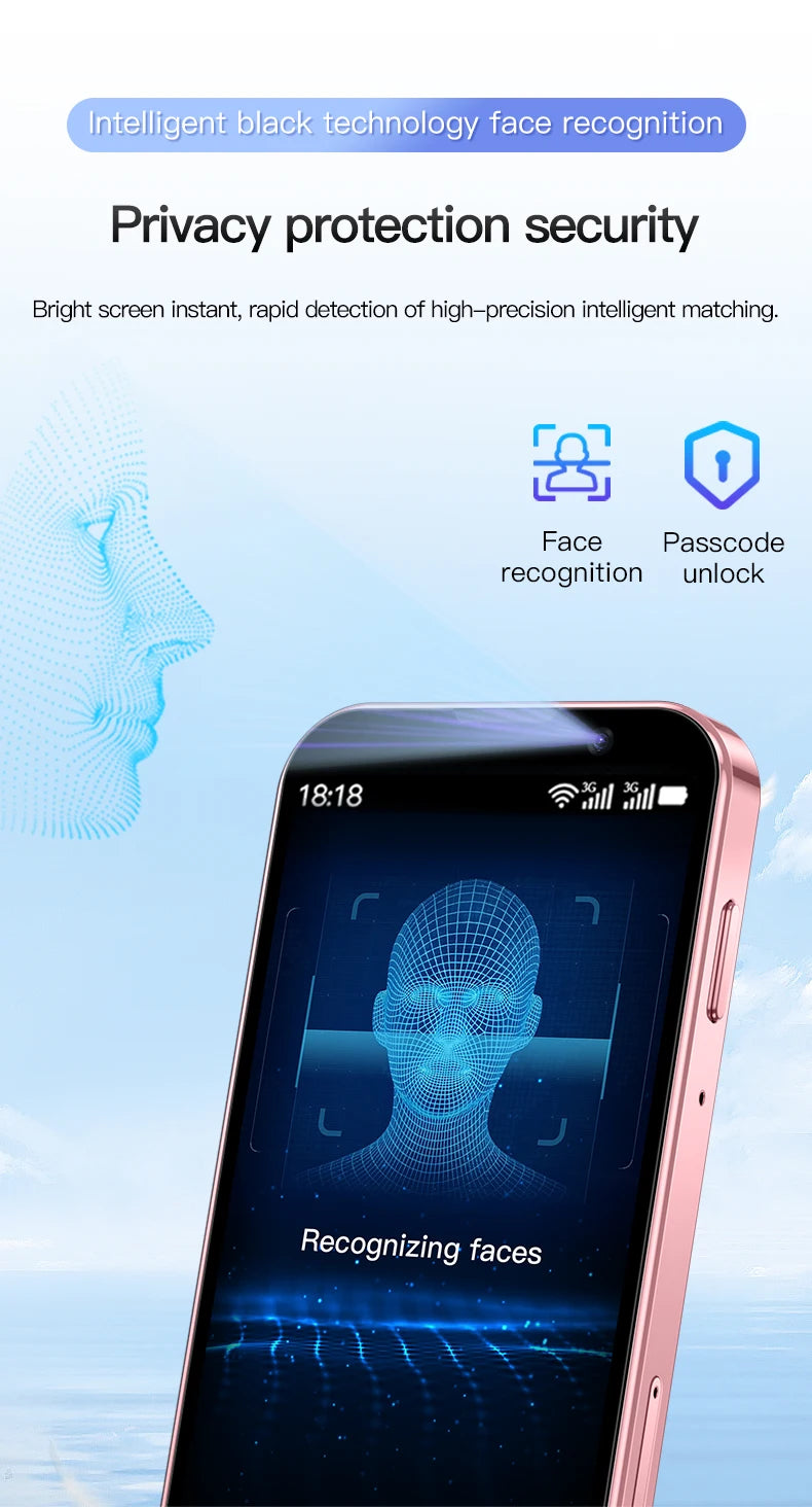 NEW SERVO 16SE Mini 3G Cute Smart Phone Android System 2 SIM Cards 3.0 inch Display Facial Unlock 2GB 16GB Small Card Smartphone