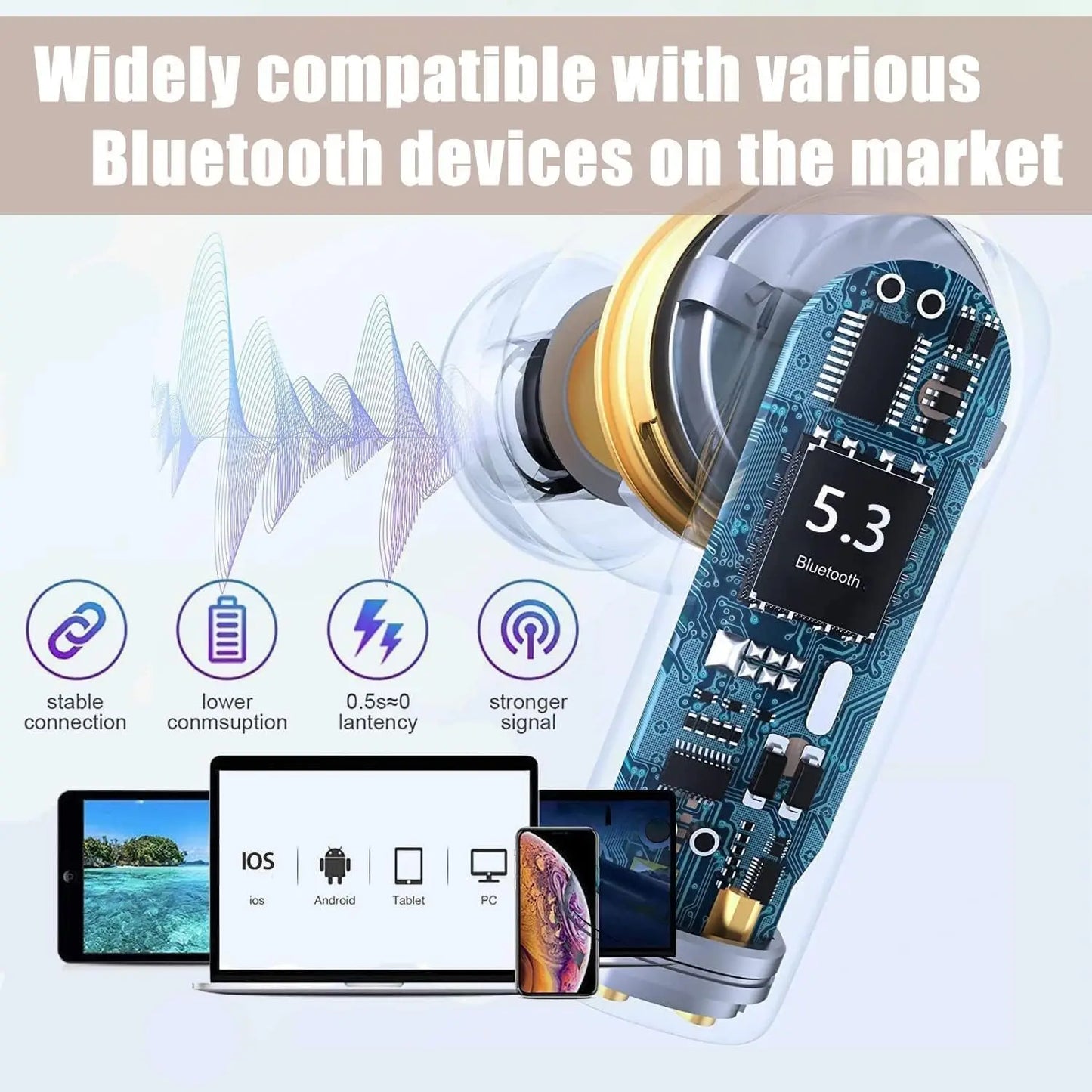 Original Wireless bluetooth headphone noise canceling earphone HIFI stereo headset earbuds bluetooth for xiaomi lenovo air pods