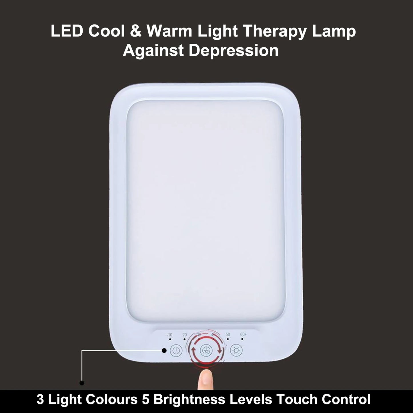 LED Daylight Lamp Cool & Warm Light Therapy Lamp Against Depression 3 Light Colours 5 Brightness Levels Touch Control Daylight