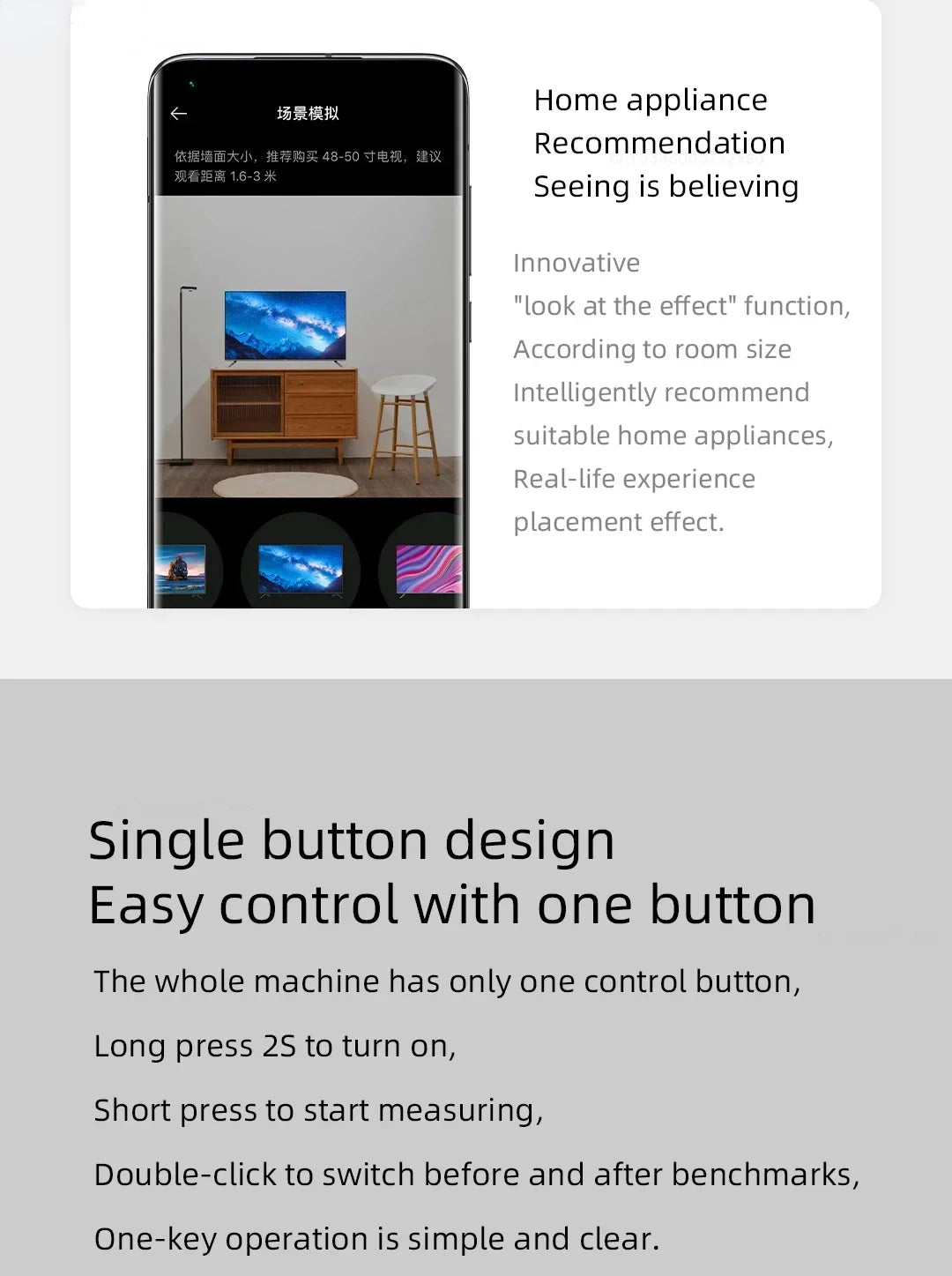 Xiaomi Mijia Smart Laser Range Finder Tape Measure Work with Mi Home APP Indoor Rangefinder Distance Meter Digital Device Tools