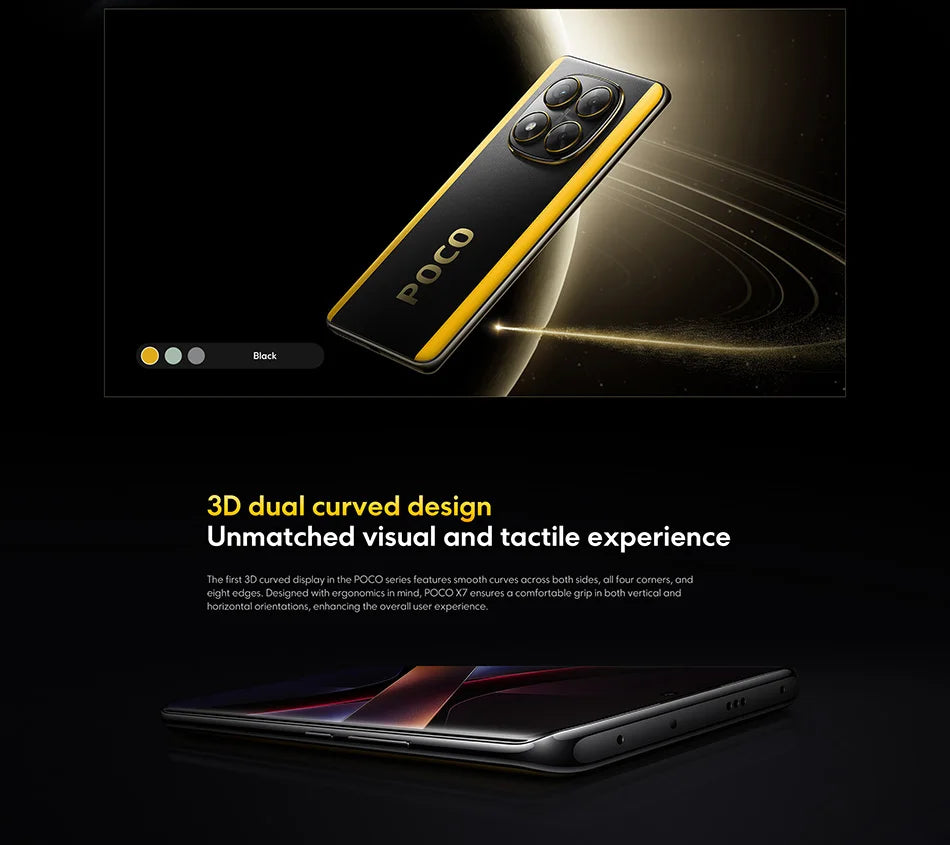 Global Version POCO X7 Smartphone 6.67" CrystalRes 1.5K FloW AMOLED Curved Display 50MP Main Camera 45W Turbo Charging NFC
