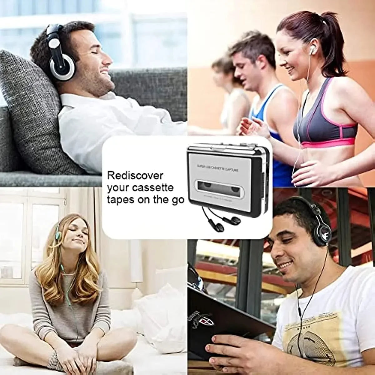 Walkman Cassette Player to MP3 CD Converter Audio Music Player Compatible with Laptop PC Computer Convert Cassette to Digital