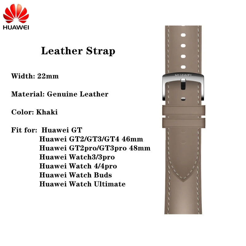 Original Huawei GT2 46mm FKM Rubber Watch Band 22mm Huawei Genuine Leather strap GT Stainless Steel Milanese Wacth Strap