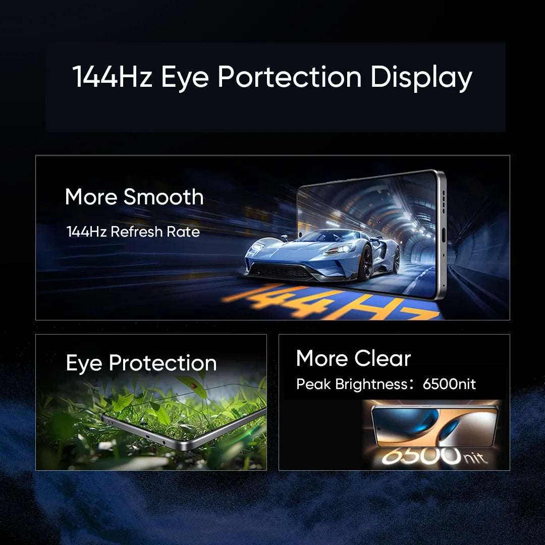 Origianl Official Rom Realme GT 7 Unlocked Simcard Region Network Dimensity 9400+ 6.8" 144Hz OLED 7200mAh 100W Ultracharge 50MP