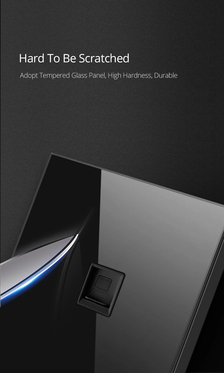 Wallpad Black Glass Panel With Large Circle Blue LED Indicator Wall Light Switch and Socket Round Button Electric Outlet